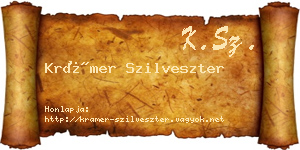 Krámer Szilveszter névjegykártya